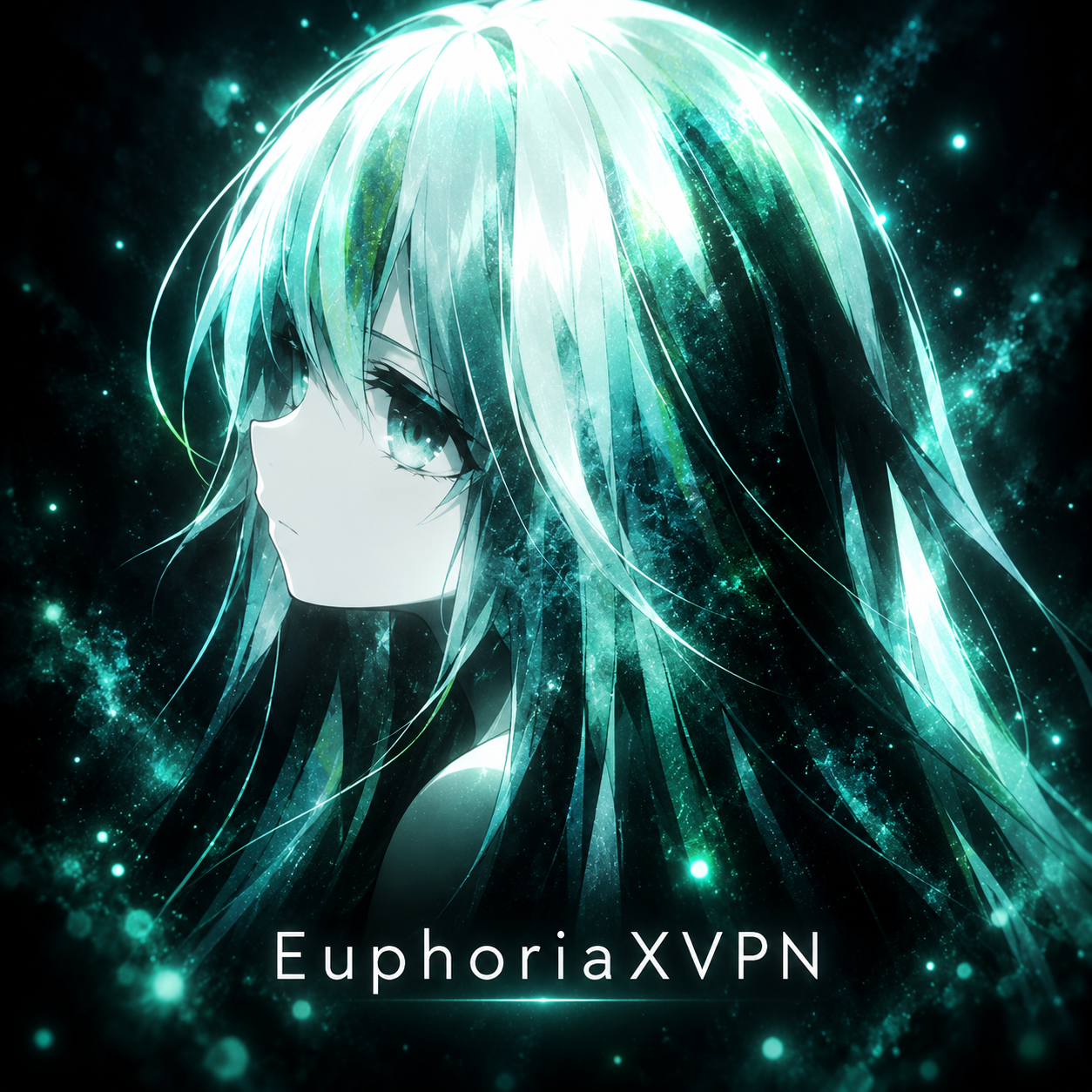 Бирюзовая аниме-иллюстрация EuphoriaXVPN